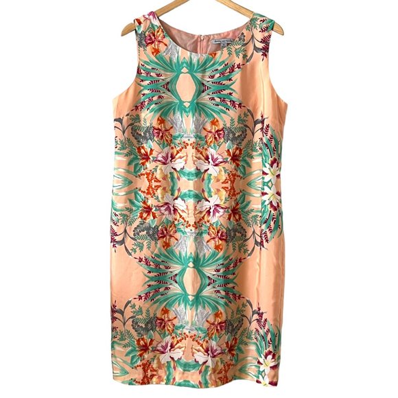 Danny & Nicole Dress 16 Plus Multicolor Tribal Sleeveless Sheath Lined Boho - Picture 3 of 12